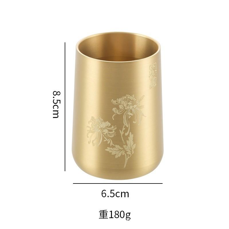 Brass Tea Ceremony Accessory Holder Set Six Tools Organizer Desktop Pen Cylinder Study Room