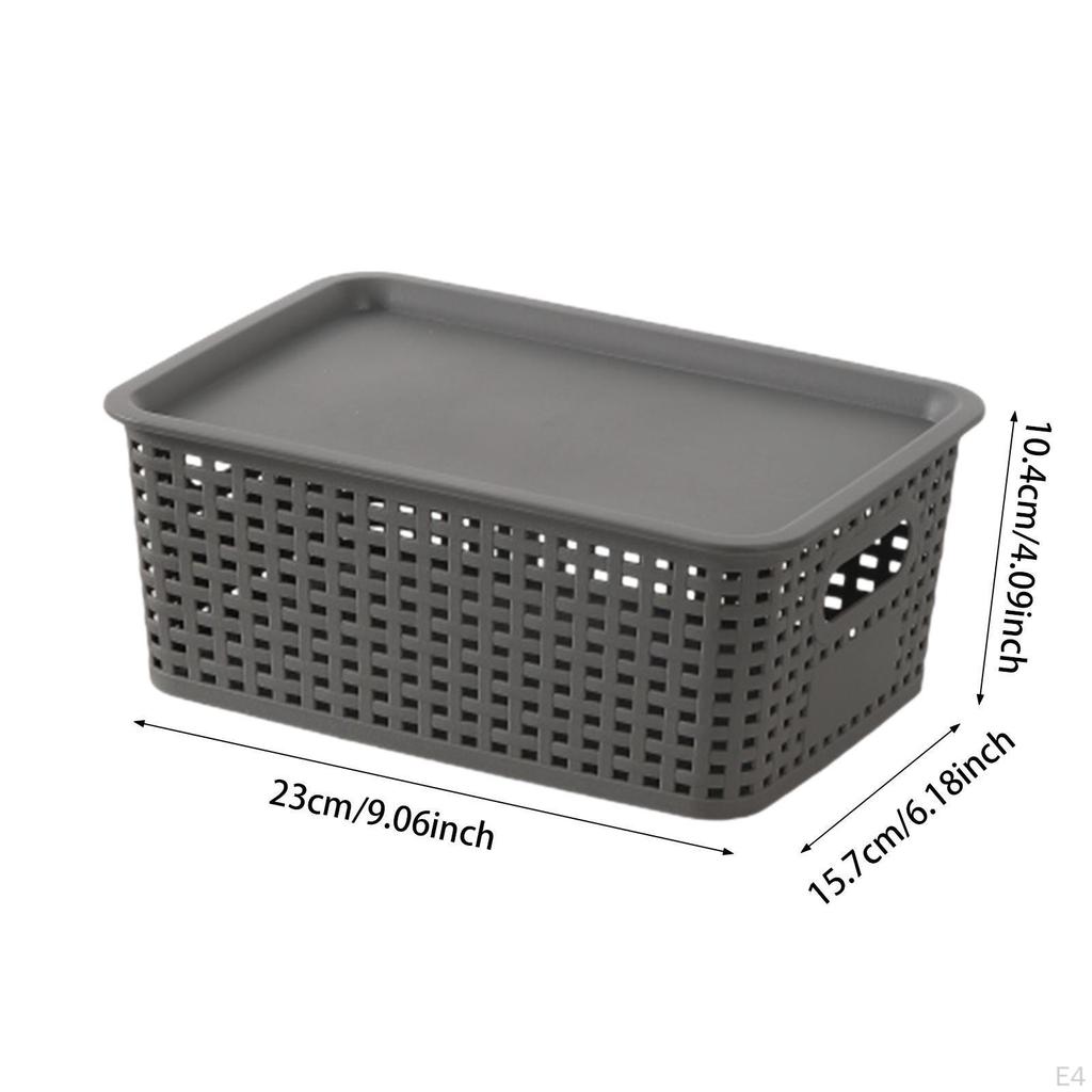 Плетеная корзина для хранения, контейнер для организации, офис, спальня, кладовая, стол