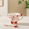 Cute Cartoon Ceramic Cup Bow High Foot Water Cup High-looking Mug Student Souvenir Gift Girl Heart