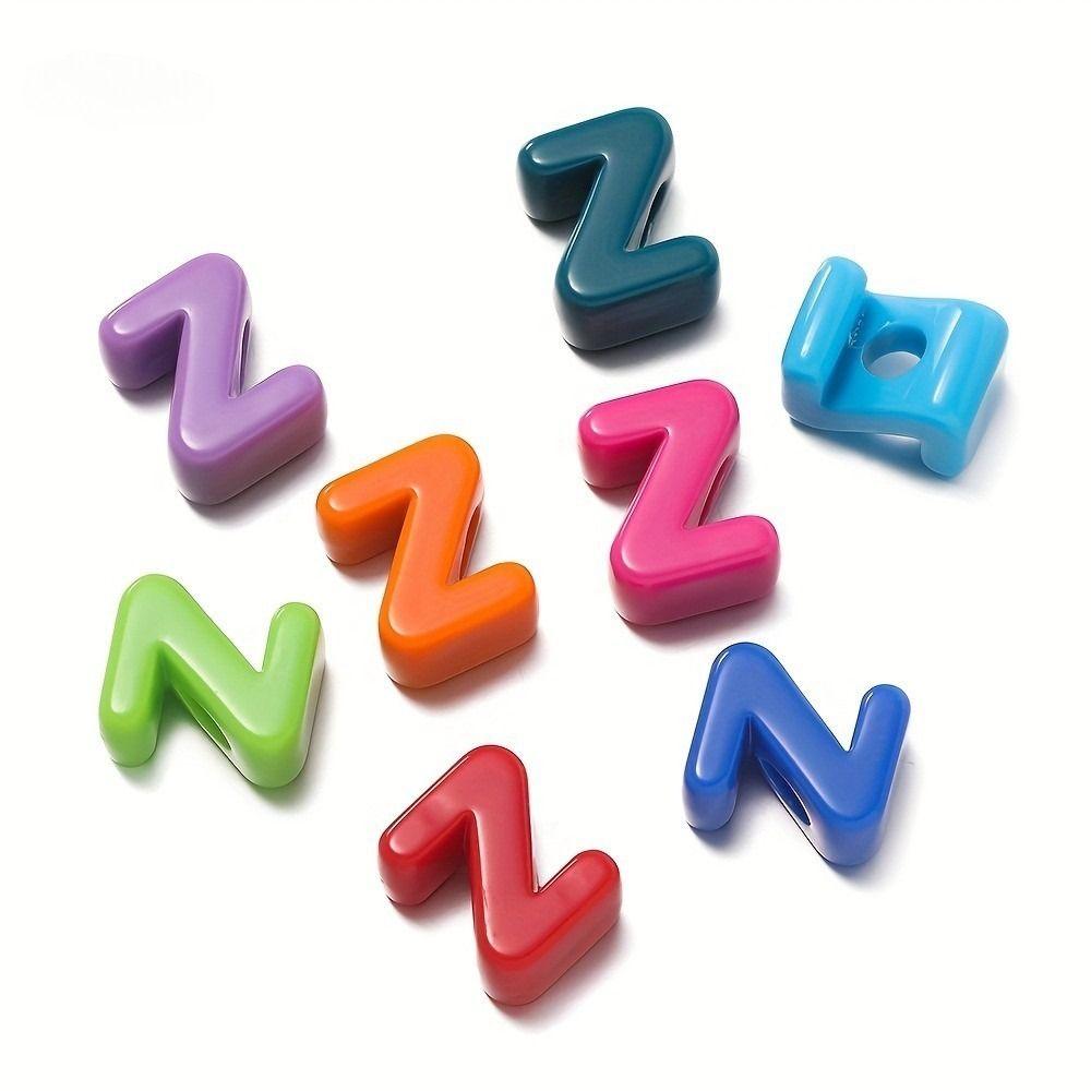 50Pcs DIY Acrylic Pendant Beads Jewelry Making Charm Round Letter Pendant Jewelry Accessories
