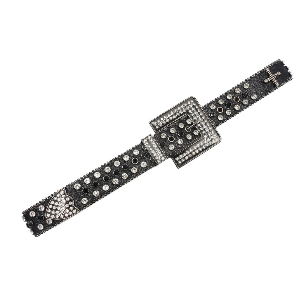 Дизайн Crossman Квадратная Пряжка со Стразами Западный Страз Джинсовый Тренд Ремень Вечеринка Сцена