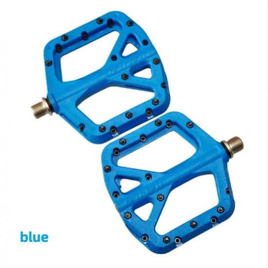 FIFTY-FIFTY MTB Bike Pedals, Non-Slip MTB Nylon Composite Pedal, 9/16" Lightweight and Wide Flat Platform Pedals