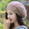 Rabbit Hair Hat for Women Winter Thickened Warm Ear Protection Knitted Wool Hat Korean Fashion Beret Hats Trend