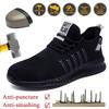 Men's and Women's Work Safety Shoes, Steel Toe Anti Smashing Boots, Breathable Mesh Adult Comfortable Anti Stab Sports Shoes