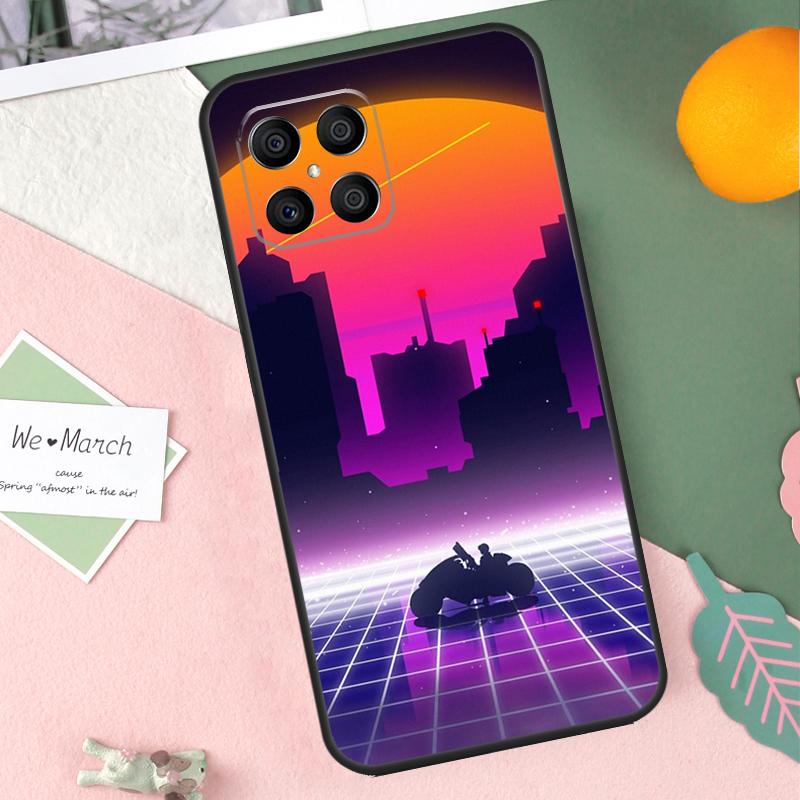 Синтвейв 80-х Ретро Неон вэйпорвейв Чехол Для Honor X9b X8b X9a X8a X8 X9 X9c 50 70 90 Lite Honor 200 Pro Magic 7 5 6 Lite Чехол