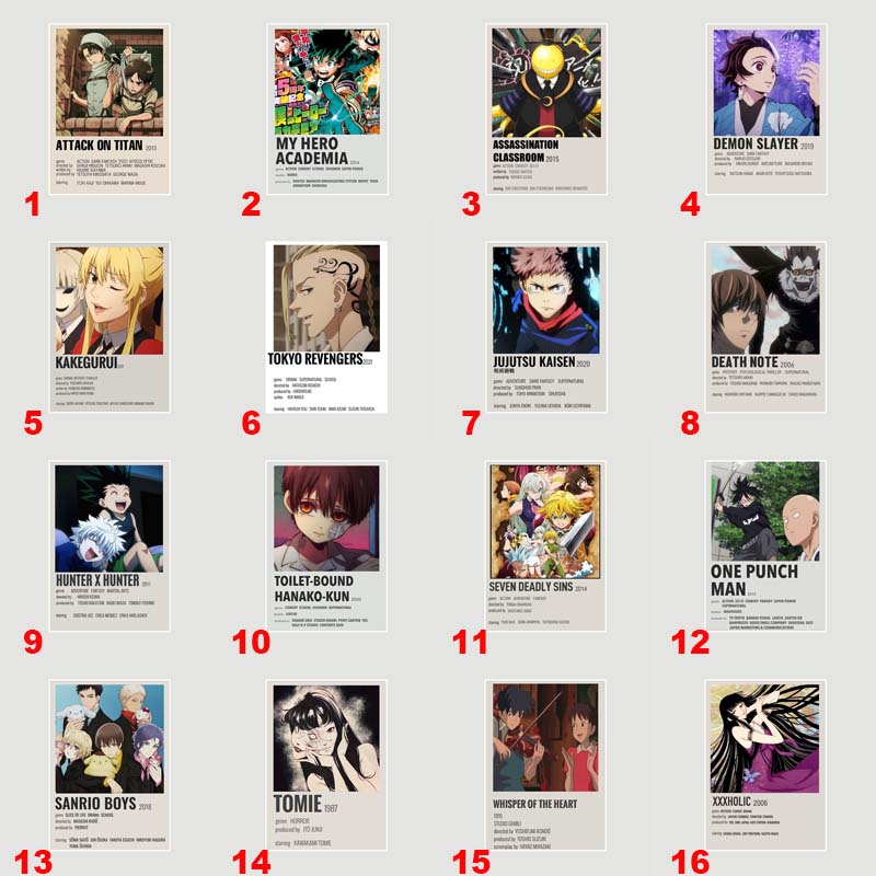 Убийца Демонов, белый бумажный плакат, классический японский аниме-сериал, художественная мультяшная живопись, наклейка для домашнего бара, художественная настенная декоративная фреска