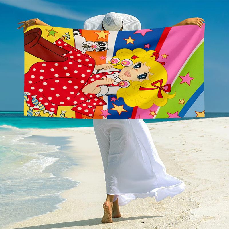 Candy Candy Fashion Beach Towel: Ideal for Summer Adventures Soft, absorbent and quick drying suitable for swimming and bathing