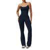 Naked Cross Back Yoga Jumpsuit With Pleated And Slightly Flared Running And Fitness Horn Jumpsuit For Women