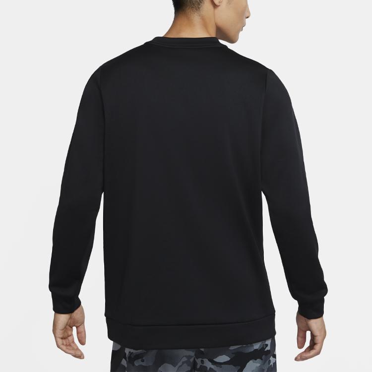 Nike Therma Training флисовый пуловер с длинным рукавом толстовка мужская топы черный CU7272-010