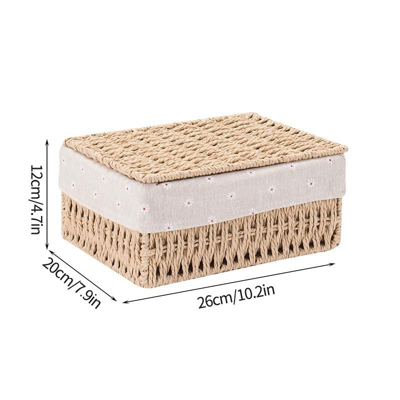 Large Wicker Bread Basket With Linen Liner Handmade Rattan Bread Serving & Storage Basket Snack Sundries Cosmetic Storage Case