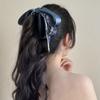 Ribbon Bowknot Hair Clip Silk Scarf Vertical Clip Elegant Bow Banana Clip  Women