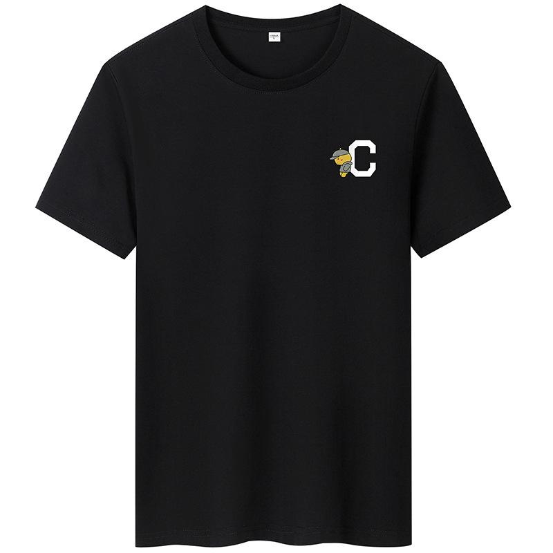 Мужская модная футболка с короткими рукавами C с принтом, повседневная футболка из чистого хлопка