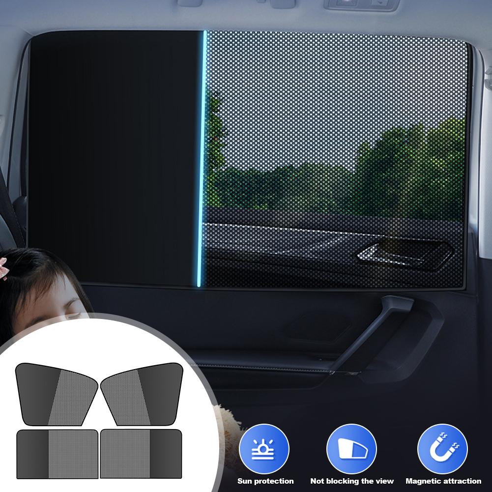 Dual Layer Magnetic Car Sunshades Sun UV Protection for Side Windows Heat Blocking Mesh Sunshade Curtain