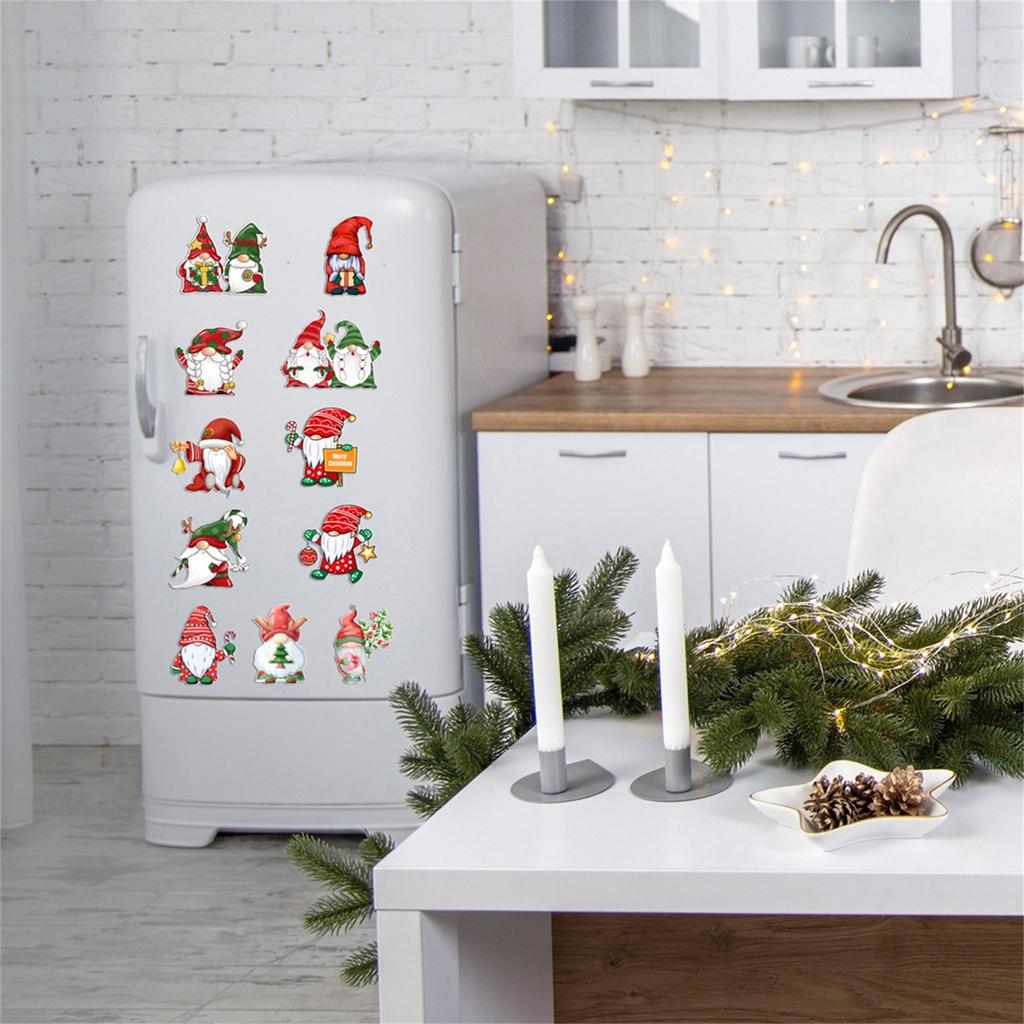 Рождественские украшения для автомобиля, холодильника, светоотражающий Санта-олень, магнитные украшения, Рождественский Новый год, праздник, домашний декор