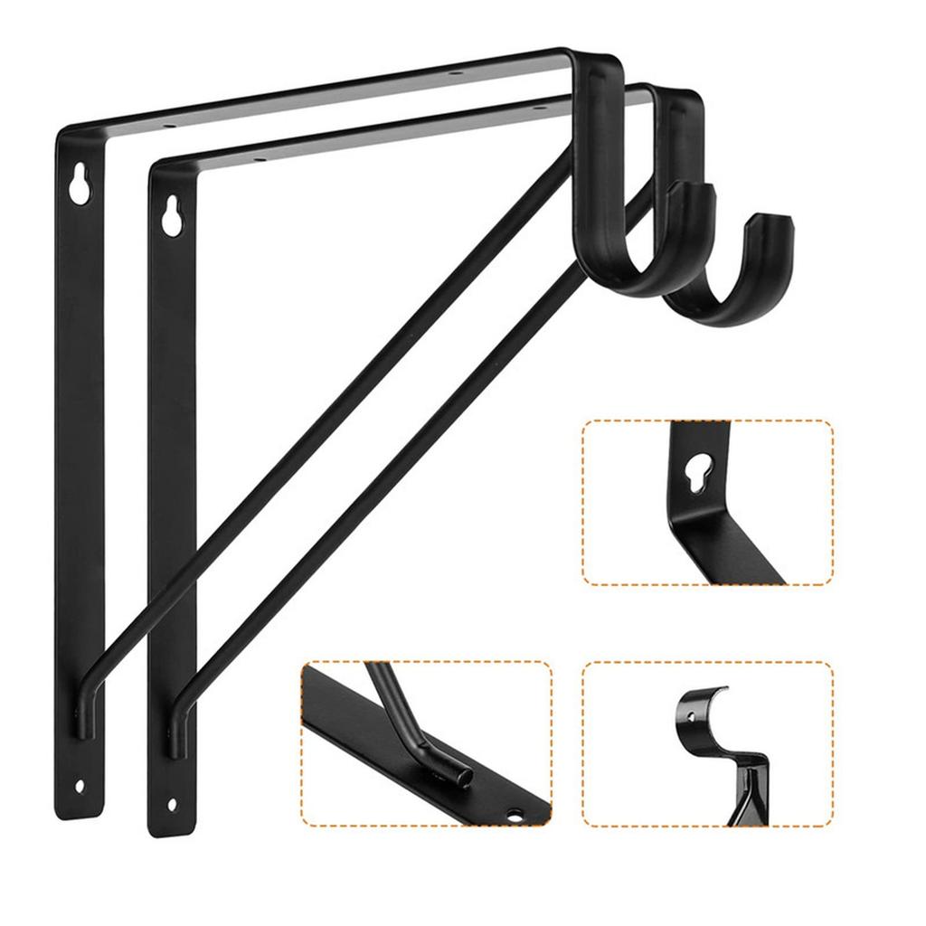 Wall Shelf  Heavy Duty Iron Load Bearing   Resistant Storage Support Bracket Closet Hanger Pole 