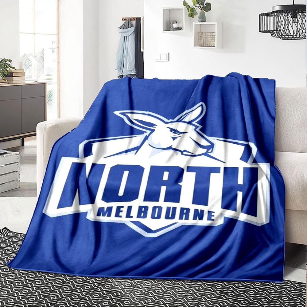 North Melbourne Print Flannel Blanket High Quality Warm Comfortable Cover for All Seasons Perfect for Gifts Home Decor