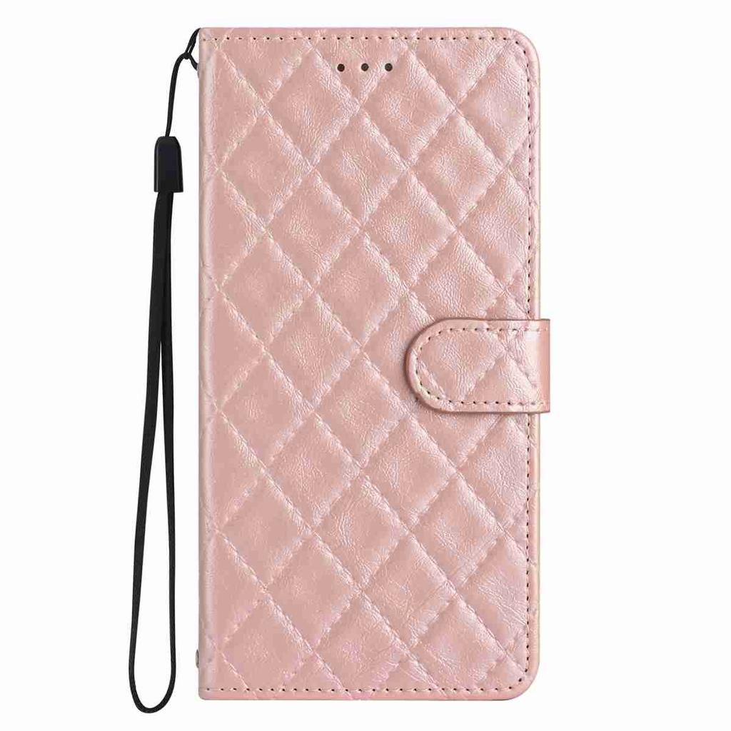 Quilted Pattern Faux Leather Wallet Case for iPhone 7 8 XS 11 12 13 14 15 16 17 Series, 360° Protection with Card Slots & Stand