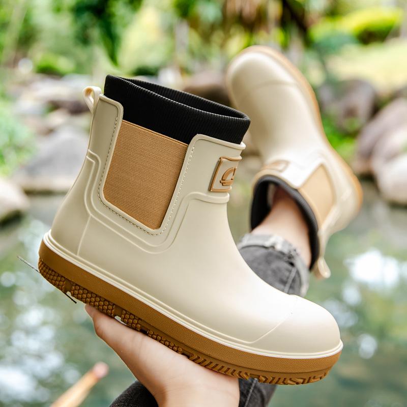 Немецкие резиновые сапоги мужские короткие резиновые сапоги для езды на велосипеде на вынос для рыбалки водонепроницаемая обувь для кухни работа нескользящая резиновая обувь