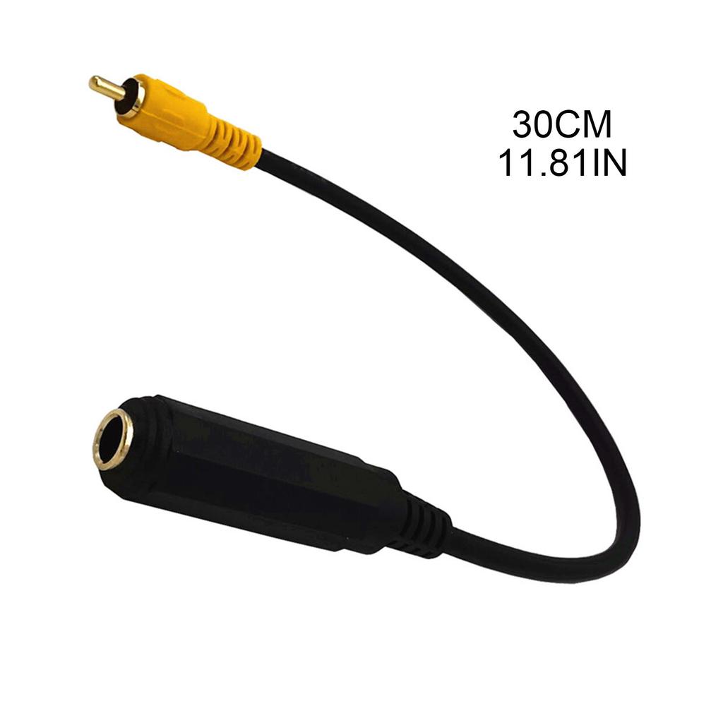 30cm/11.81" 6.35mm 1/4" Female Stereo TRS Jack To Mono RCA Male Aux Cord Line Audio Extension Adapter Cable Wire