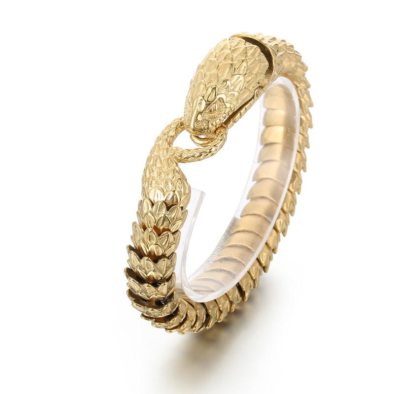 Европейский и американский ретро-индивидуальный дизайн, мужской браслет из титановой стали с духом змеи