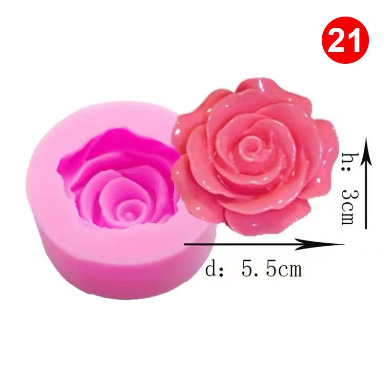 3D силиконовые формы, формы для роз, ароматерапия, гипсовые изделия, глиняная форма для свечей, пион, гипс, инструмент для выпечки своими руками