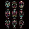New Halloween Fluorescent Funny Death Skull Face Tattoo Stickers for Masquerade Neon Tattoo Decals