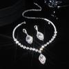 Luxury Sparkling Rhinestone Necklace Earrings Set, High-end Temperament Necklace Earrings