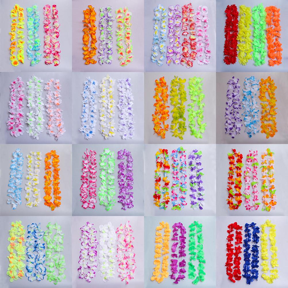 50 Pcs/100 Pcs Wreath Set Garland Artificial Necklace Flowers Leis Party Supplies Hanging Pendant Decoration