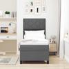 Box Spring Bed with LED Light Strips Dark Gray 80 x 200 cm Fabric
