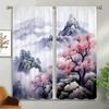 2 шт. штор в китайском стиле с принтом цветущей вишни, солнца, реки, пейзажа, шторы для гостиной, кухни, спальни, декор окна