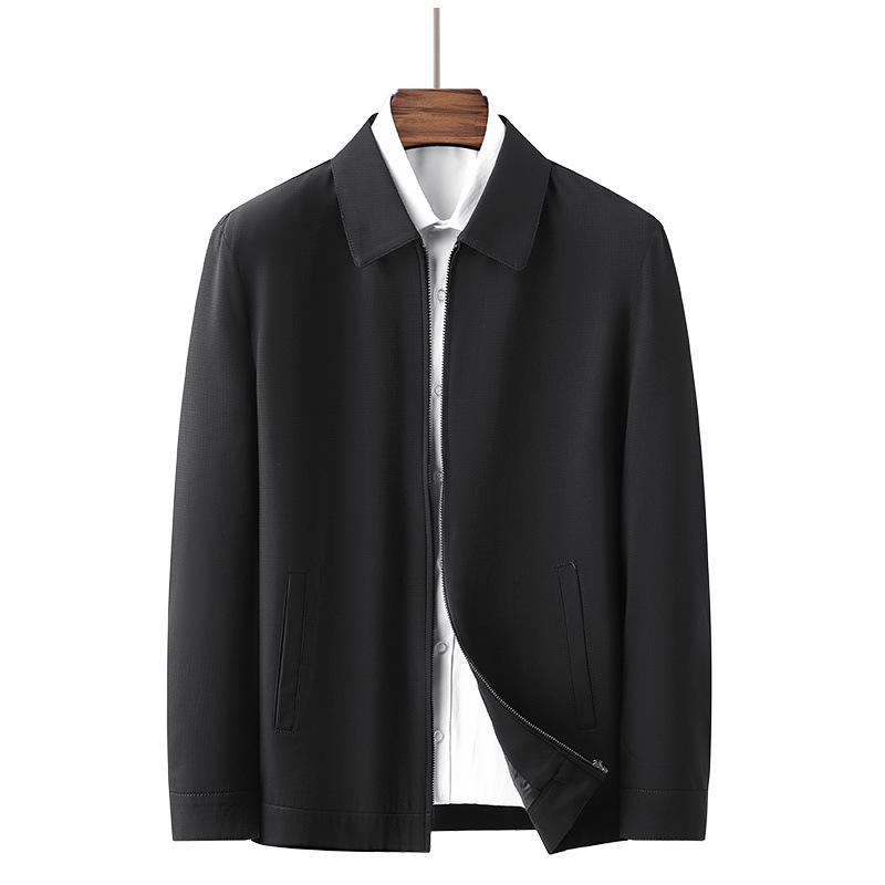 Мужская весенняя куртка 2024 года — фасон с лацканами для людей среднего и пожилого возраста