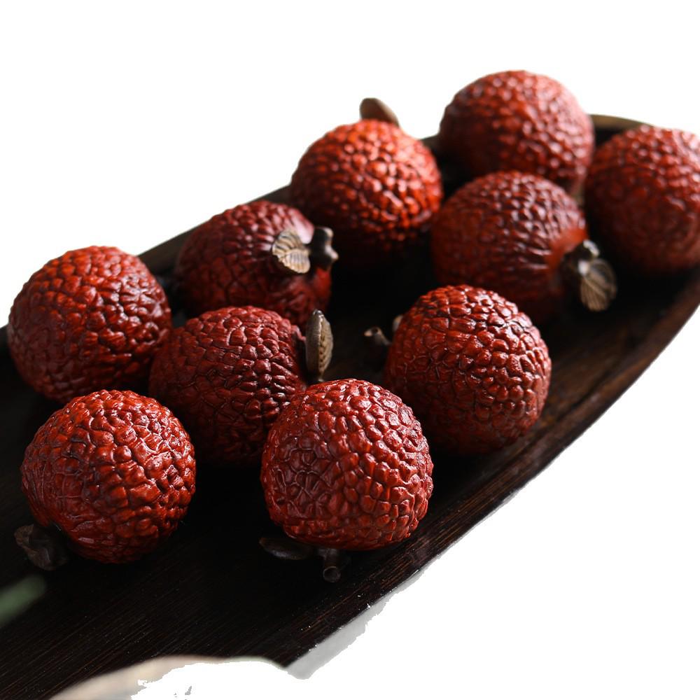 Фиолетовый сандал личи вэньвань ручная игрушка: Изделие из агарового дерева для офисного чайного столика.