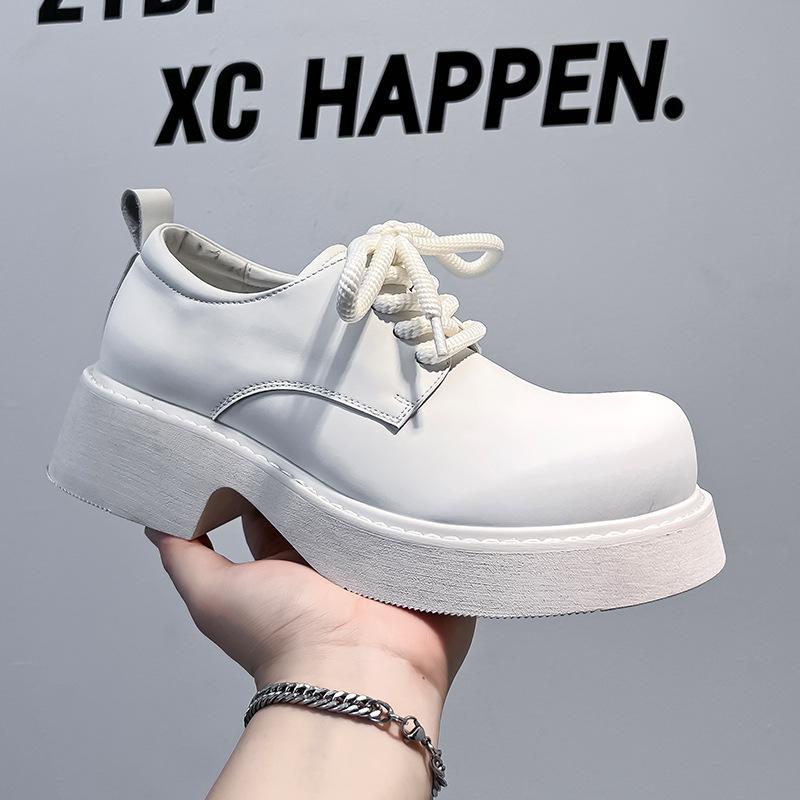 Мужские кожаные туфли Весна Британские повседневные туфли Дерби Мужские официальные свадебные черные низкие ботинки Martin 24308-A