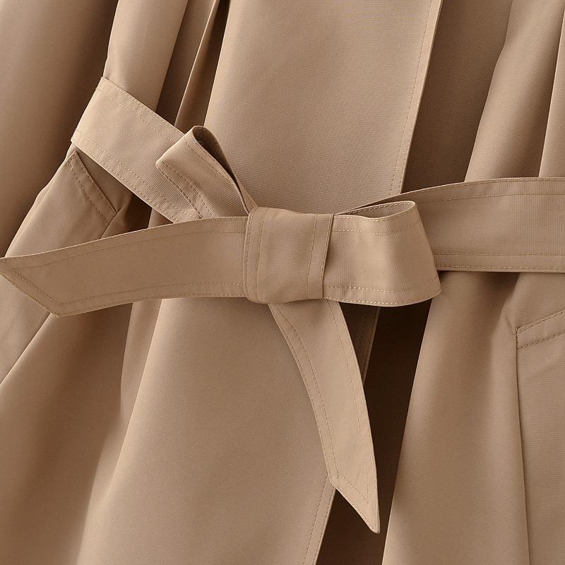 Women S Plus Size Trench Coat Lapel Belted Long Overcoat