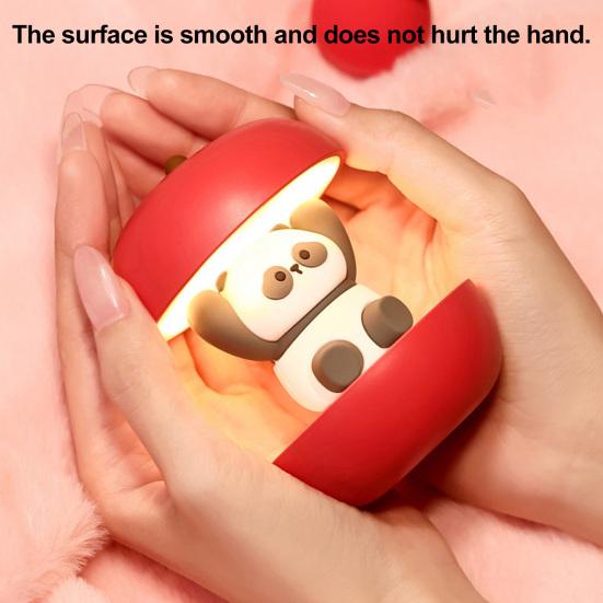 Яблоки Ночник Панда Перезаряжаемый от USB Светодиодная Прикроватная Лампа Атмосферный Свет Рождественский Фестиваль Милый Ночник для Декора Спальни и Стола