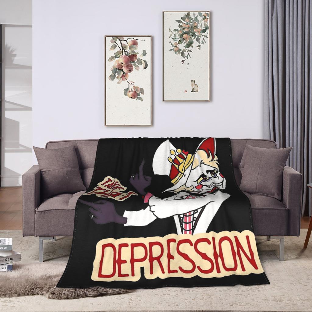 Hazbins Hotels Alastor and Lucifer Blanket Coral Fleece Plush Summer Demon Super Warm Throw Blankets for Sofa Car Rug Piece