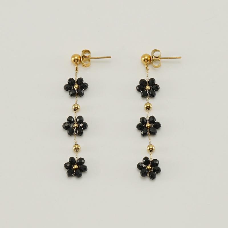 Нержавеющая сталь Новые серьги-цветы браслет ожерелье хрустальные бусины универсальные украшения в стиле бохо