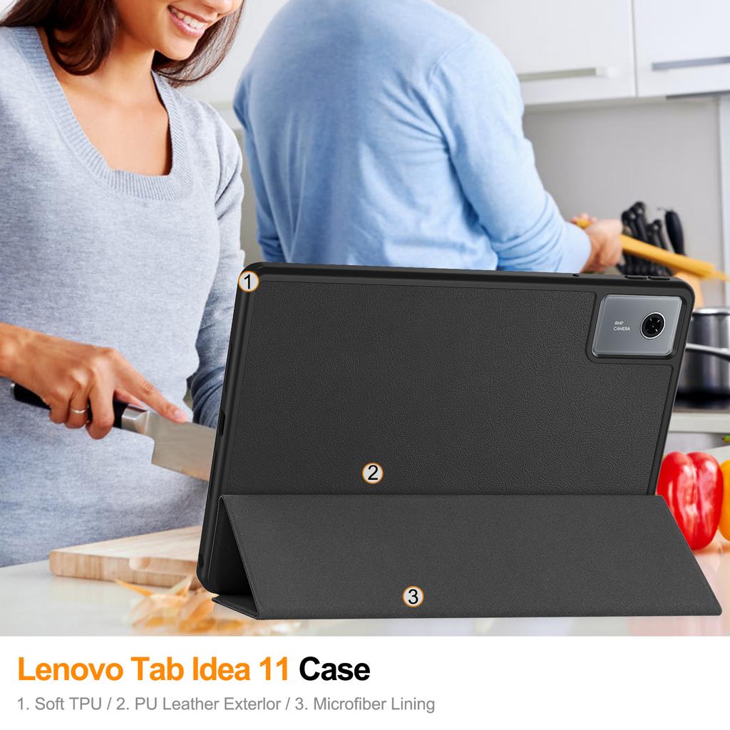 Для Lenovo Idea Tab (TB336ZU/TB336FU)/Чехол-подставка для Xiaoxin Pad 11 2025, амортизирующий кожаный чехол для планшета со слотом для стилуса