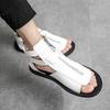 2024 Summer New Men's Fashion High Top Sandals Versatile Men's Roman Sandals Casual Lace Up Zipper Sandals Men Shoes Size 45