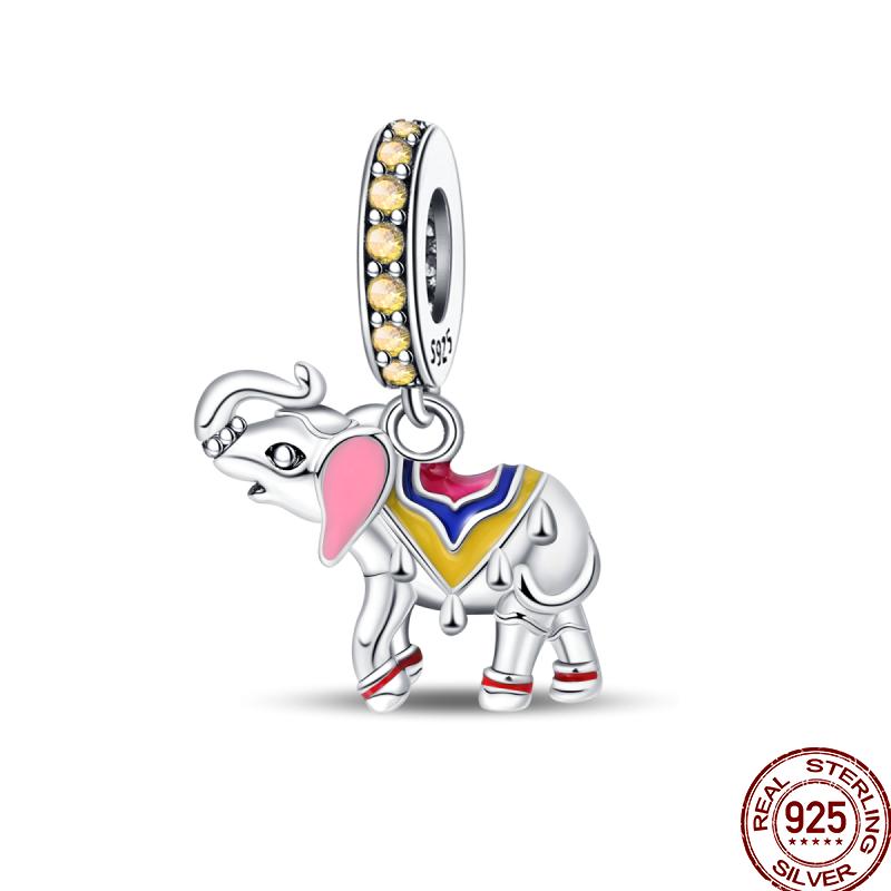 Pyramid Series Copper Mystical Cat Elephant Religious Style Charm Beads Suitable For Pan Original Bracelet Diy