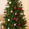 12pcs Flocked Flocking Ball Hanging Ornament Shatterproof Christmas Spheres  Home Party Decoration