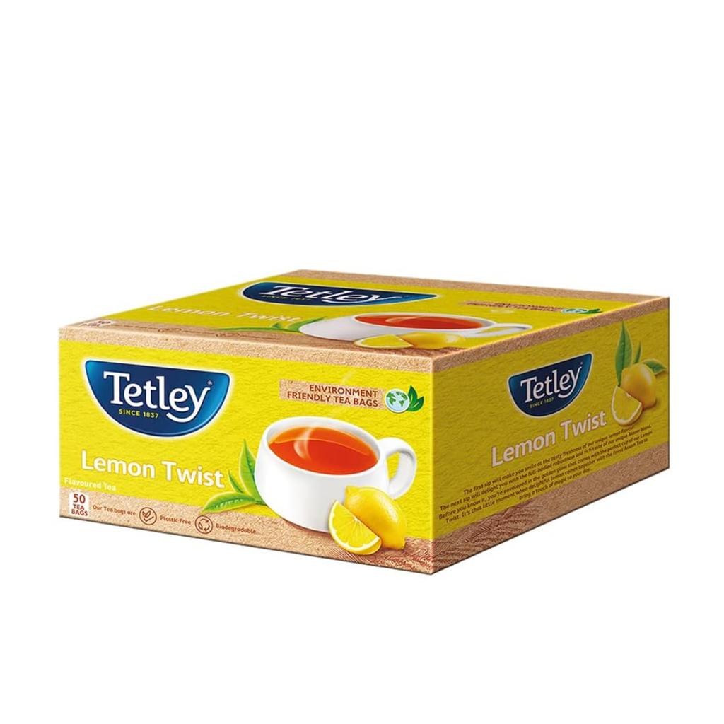 Чай черный Tetley Lemon Twist 50 пакетиков 100 г Освежающий ассамский чай с пикантным лимонным вкусом