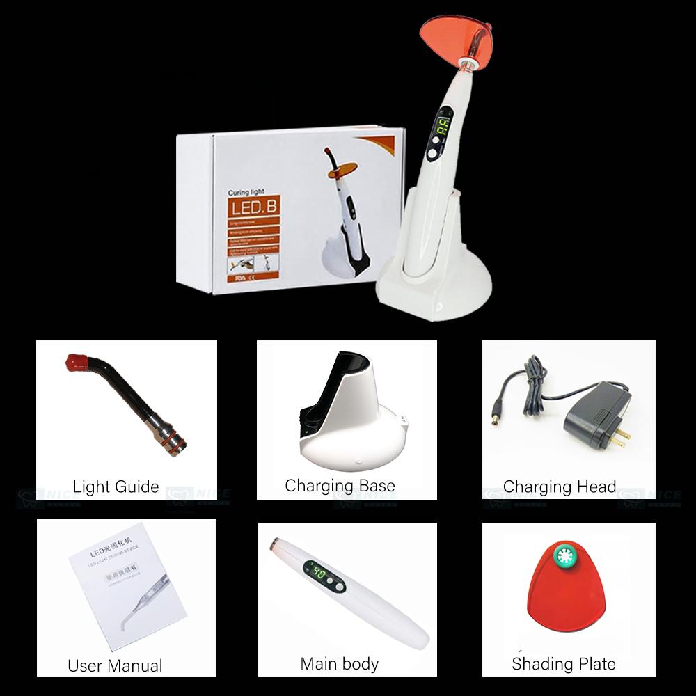 NICEDEN Wireless LED Dental Curing Light  Portable Cordless Polymerization Lamp for Composite Resin