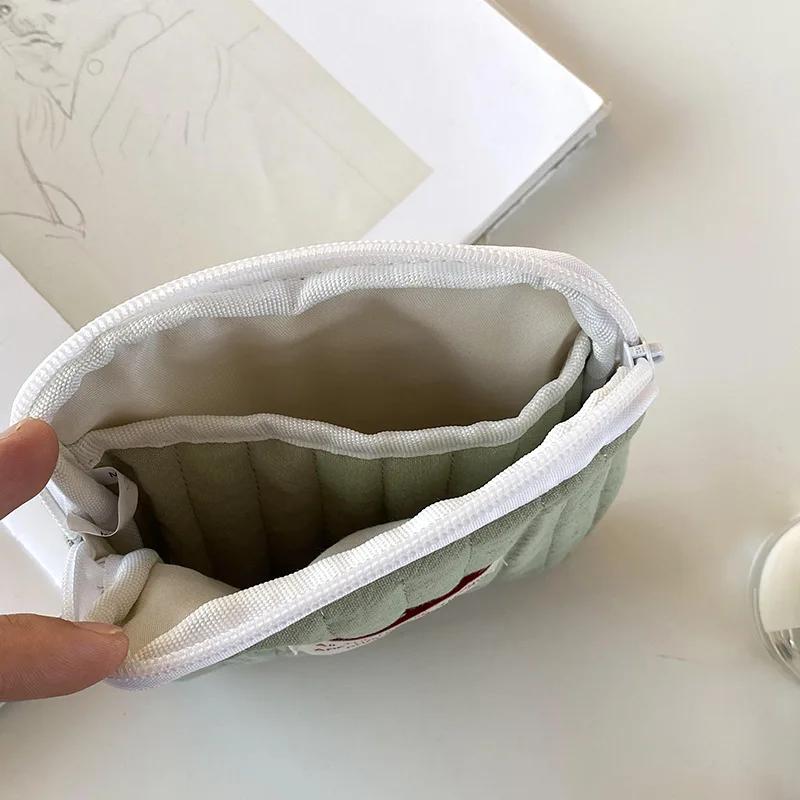 Милые мягкие квадратные косметички, небольшой органайзер для туалетных принадлежностей, косметики, дорожные портативные тампоны, наушники, карты, сумки для хранения денег, монет