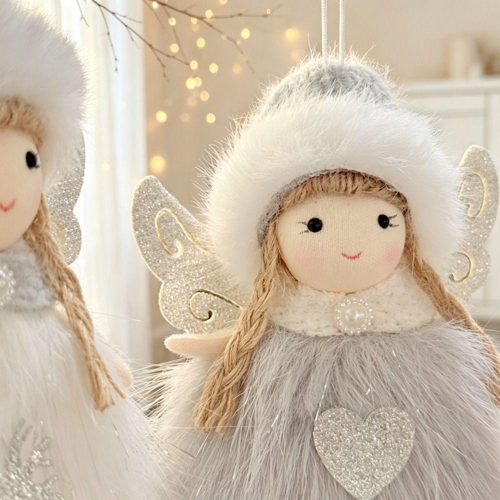 Soft Plush Material Christmas Angel Ornament Angel Hanging Pendant Holiday Gift Giving