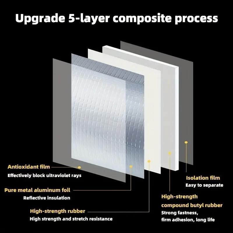 Strong Waterproof Tape High Temperature Resistance Aluminum Foil Thicken Butyl Tape Wall Pool Roof Crack Duct Repair Sealed Self Tape