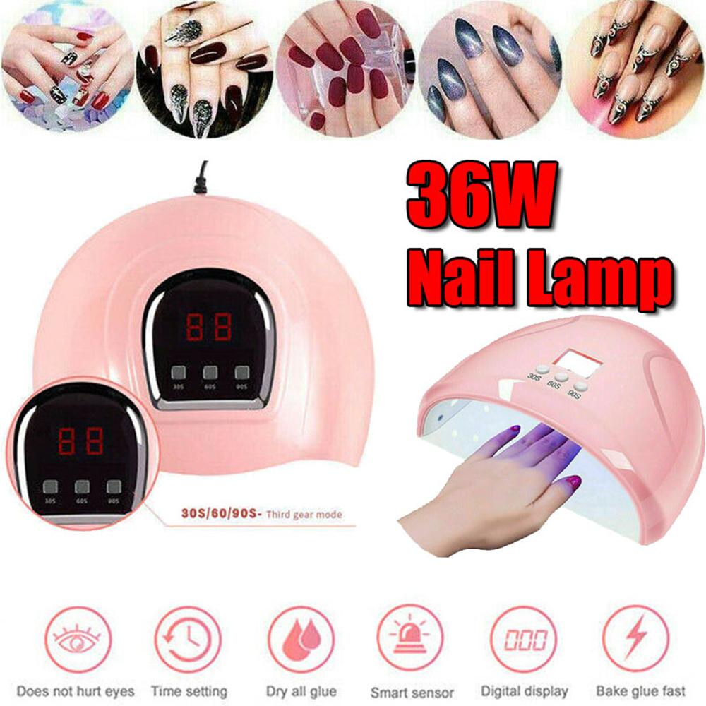 UV Lamp For Manicure 36W LED Nail Dryer Lamp Sun Light Curing All Gel Polish Drying Gel Varnish USB Smart Timing Nail Art Tools