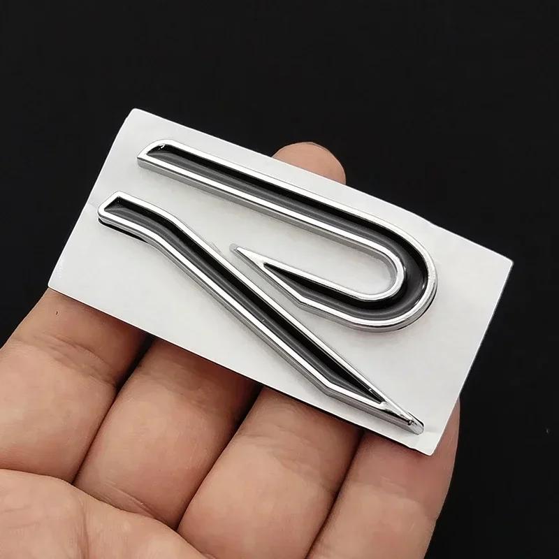 opq1 3D Metal R Logo Badge Emblem Car Body Tail Trunk Decals Sticker For VW Volkswagen GTI R Rline Golf Beetle Passat Sharan Jetta