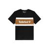 Color Block Round Neck Printed Short Sleeve T-Shirt Men Tops Black A22S1P56