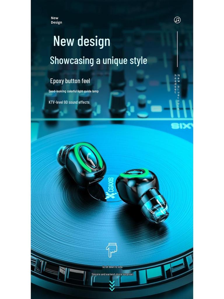 Bluetooth-наушники M9: Один наушник, Полностью беспроводное стерео, Длительное время ожидания, Спортивная модель M6